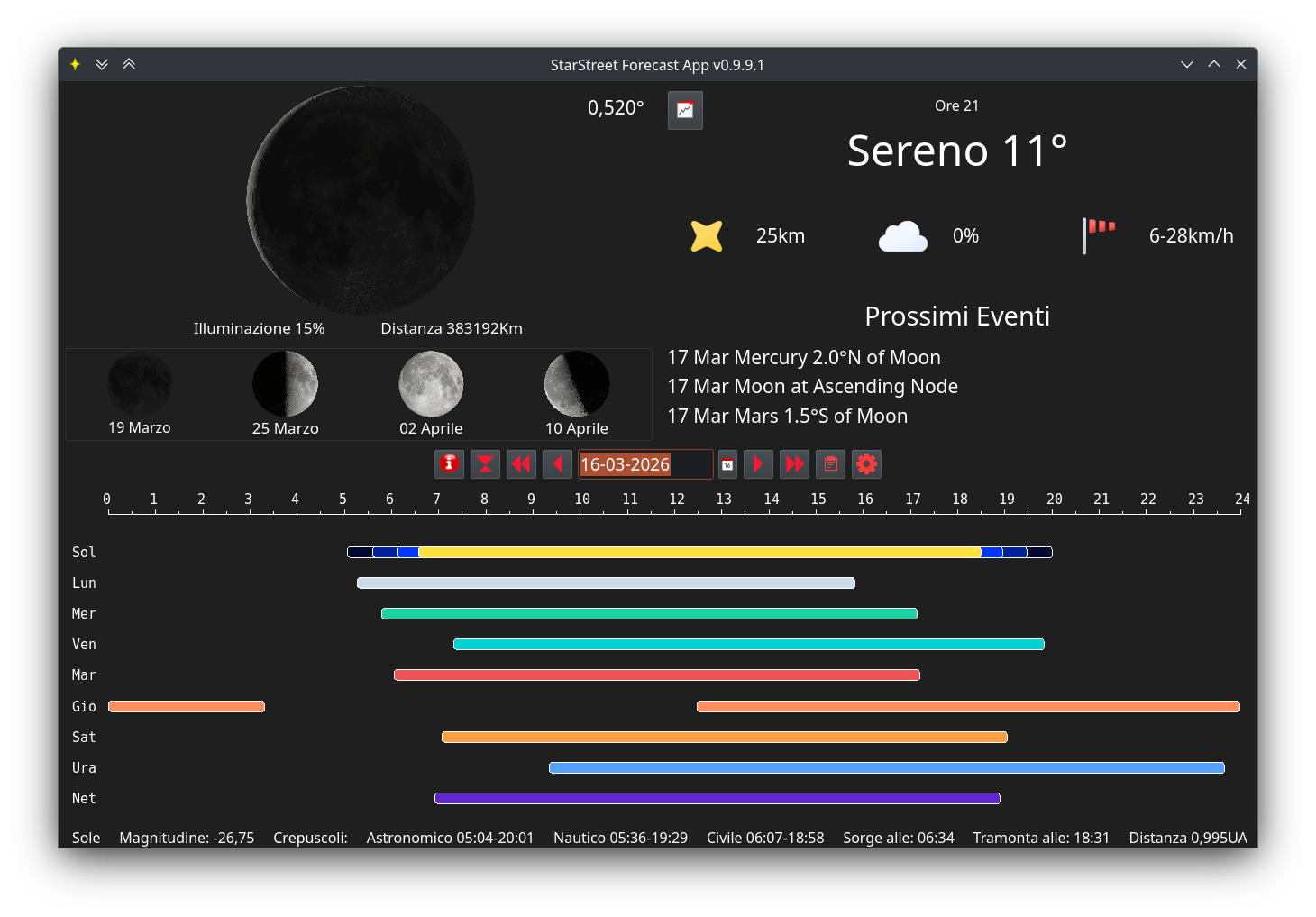 Anteprima dell'applicazione StarStreet